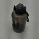 AQUAFIT Half Gallon Water Bottle with Time Marker - Straw & Chug Lid - BPA Free Gym Water Bottle with Straw - Big Gallon Jug (Charcoal, 64 oz - 2in1 Lid)