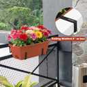 CADUKE Railing Planter Box 16.9 Inches Fence Hanging Planters with Adjustable Brackets Red Deck Railing Planter Boxes Plastic Outdoor Balcony Railing Window Boxes Planters Hanging Flower Box