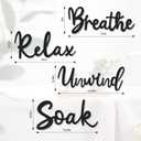 4 Pcs Bathroom Decor Wooden Bathroom Wall Sign Black Bath room Decor Relax Unwind Soak Breathe Wall Art Fresh Hollow Sign for Washing Room Laundry Room Toilet (Cosy)