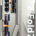 Vizvera for Samsung Galaxy Z Fold 7 Case RFID Wallet with Cards Holder[Kickstand][Camera Cover] Shockproof Silicone Protective Phone Case for Z Fold 7 2025-Natural Titanium