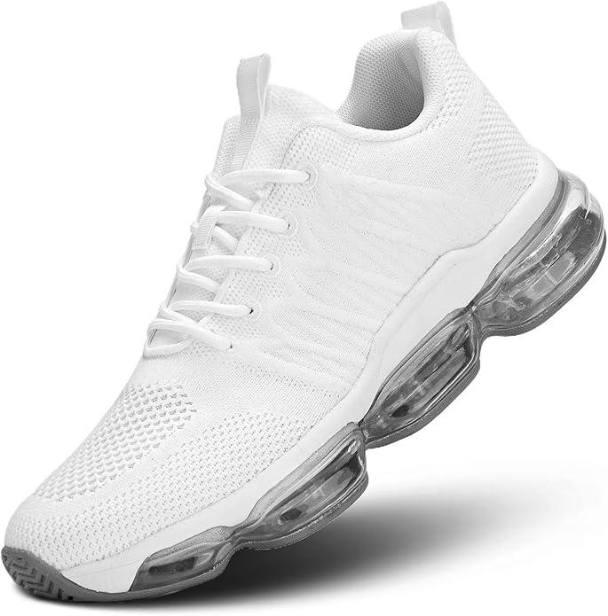 Womens Air Cushion Running Shoes Walking Jogging Fitness Gym Fashion Sneakers Lace Up Casual Comfortable Work Tennis Sport Athletic Trainers Size 6.5