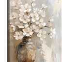 ZYGARTEQ Rustic Farmhouse Flower Canvas Wall Art Vintage White Hydrangeas Wall Decor Pictures Country Muted Botanical Prints Floral Artwork for Bedroom Living Room Gallery Decoration 16x24in