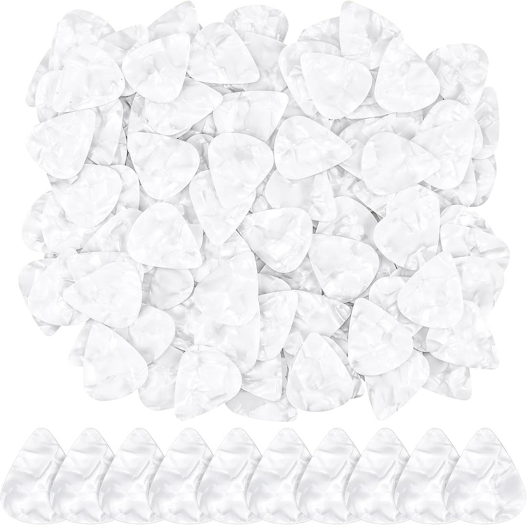 Yeshone 600 Pcs Guitar Picks Bulk Celluloid Picks Plectrums for Electric Acoustic Guitar Thin Medium Heavy Plectrums(White,0.46, 0.71, 0.96 mm)