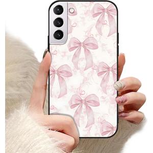 Cute Bow Phone Case for Samsung Galaxy S21/S30 6.2", Pink Ribbon Bowknot Pattern Flower Design Girly Cases for Girls Women,Soft TPUSilm Shockproof Protective Phone Cover for Samsung S21 S30
