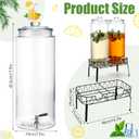 Honeydak 2 Pack 3 Gallon Glass Beverage Dispenser with Stand and Spigot Leakproof Glass Drink Beverage Storage for Valentine's Day Parties Mason Jar Dispenser with Lids