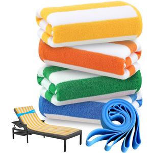 Genovega 4 Packs Cotton Turkish Beach Towels Set Bulk Oversized Extra Large Quick Dry Sand Free Bathroom Pool Swim Towel for Adult Travel Essentials Cruise Accessories Must Haves Clearance Multipack