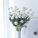 10 Pcs White Kiku Flower Fake Mums Long Stem Flowers,Faux Kiku Flower Bulk,Silk Flowers Mini Chrysanthemum Floral Arrangements,Artificial Flowers Chrysanth Mini Fake Flower