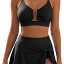 ANRABESS Womens Bikini Sets Two Piece Swim Skirt High Waisted Swimsuits Tummy Control U-Wire Bathing Suit 2026 Beach Swimwear Black, X-Large