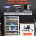 VEVOR Bottled Drinks Cooler, 46 Bottle Dual Zone Bottled Drinks Fridge, Built-in & Freestanding Fridge with Glass Door, Adjustable Shelves, Digital Temperature Control, Bottled Drinks Cooler Refrigerator for Home, Office, Bar