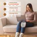 Knee Massager, 3-in-1 Cordless Portable Massager, 3 Vibration Modes and 3 Heating Levels, LED Screen with Adjustable Straps for Family and Friends (Snow-white)