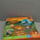 FUN LITTLE TOYS Pop Up Play Tent with Camping Gear and Tools Set, Outdoor Toys for Kids (Green)