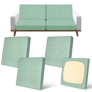 PickyNproud 8Pcs Patio Cushion Covers Stretch Outdoor Couch Cushions Slipcovers Replacement Washable Furniture Protector with Elastic Bottom Sofa Chair Seat Cover, Aqua Green