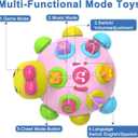 Baby Musical Ladybug Crawling Toys,Baby Toy 6-12 Months with Light-up Music, Early Educational Learning Montessori Toy, Infant Gift Toys for 7 8 9 10 11 Months 1-2 Years Old Newborn Girls (Pink)