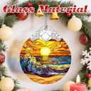 Stained Glass Ornament, Christmas Ornaments, Christmas Decorations for Tree, Holiday Ornament, Gifts for Nature Lovers, Holiday Party Gifts, Gift Ideas & Xmas Gift - Waves on The Beach