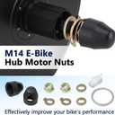 E-Bike Hub Motor Nuts M14 for 250W-500W Motors, Electric Bicycle Hub Motor Nut Set Includes 14mm Shaft Screw Cap Washer/Spacer/Nut Cover