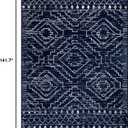 Wonnitar Moroccan Washable 9x12 Rug, Large Blue Rugs for Bedroom, Non-Slip Soft Living Room Area Rug, Boho Non-Shedding Ultra-Thin Floor Carpet for Dining Guest Room Home Office (Blue,9'x12')