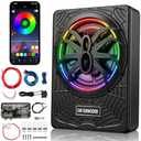 Vevitts 10 inch Subwoofer, Underseat Car 2000W Slim Subwoofer with Light, Enhanced Bass and Powered Subwoofer Car Audio with Mounting Wire Kit Fit Truck SUV Jeep MPV