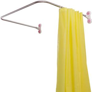 Hershii Curved Corner Shower Curtain Rod Wall Mounted U-Shaped Bathroom Curtain Hanger Pole Decorative Bath Metal Shower Rail Bar 40.15'' x 38.58''