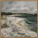 InSimSea Square Framed Canvas Wall Art, Room Decor Scenery Clouds Coastal Seaside Canvas Oil Painting Home Wall Decor Artwork, Classical Art Prints Decor for Living Room, Bedroom, Office 12"x12"