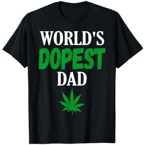 World's Dopest Dad Weed Marijuana Cannabis Funny Leaf T-Shirt, Size: 3XLT