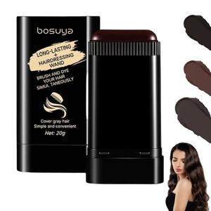 Dye Comb, Bosuya Hair Dye Stick, Gray Hair Cover Up, Portable Hair Dye Comb for Gray Hair Coverage, 20g/0.7oz Disposable Stick Kit, 2 in 1 Instant Dye for Women & Men (Dark brown)