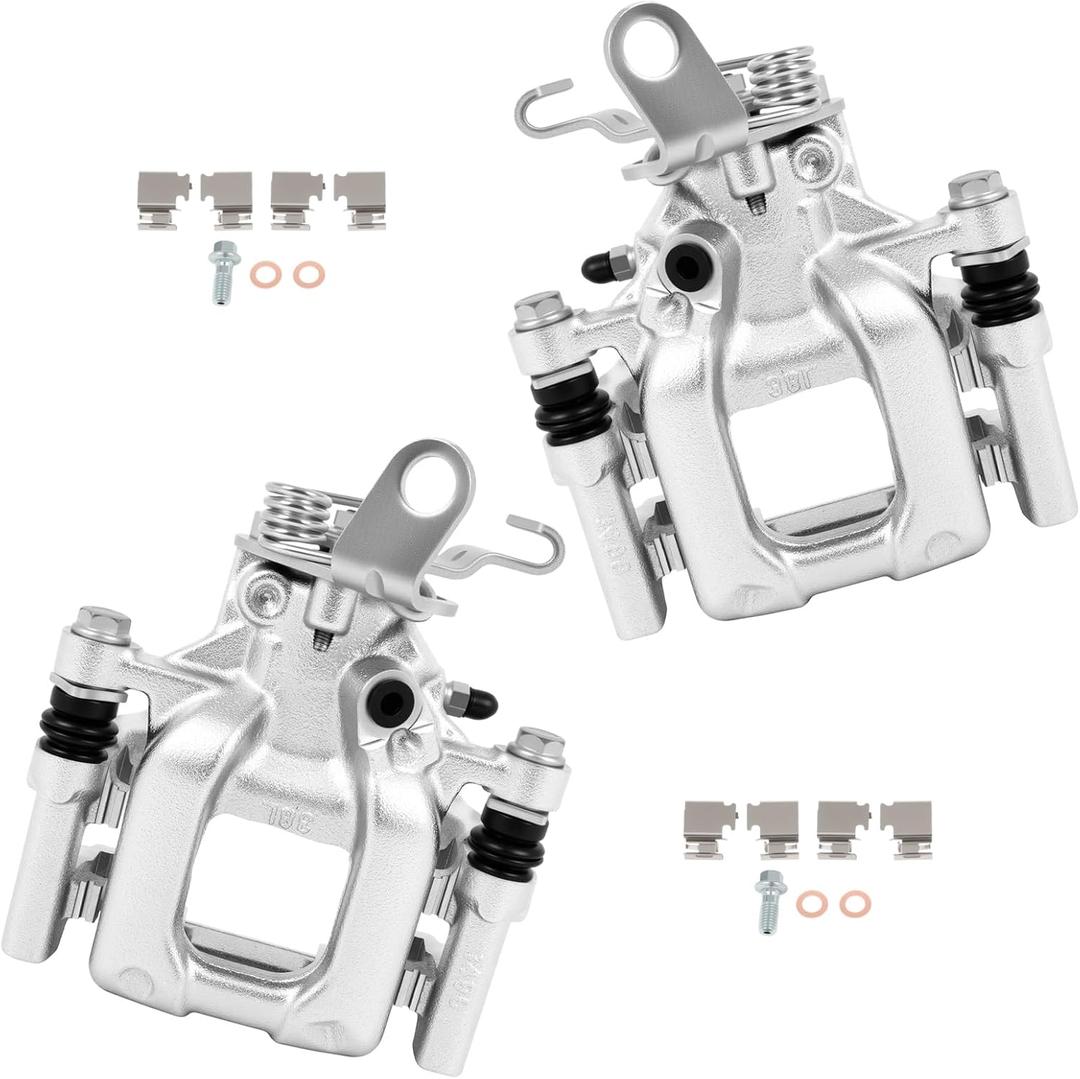 Cciyu Rear Left & Right Brake Calipers Assembly w/Bracket 19B6384 19B6385 For Audi For A3/For A3 Quattro,For Volkswagen For Beetle/For Eos/For Golf/For GTI/For Jetta/For Passat