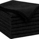 AIDEA Microfiber Cleaning Cloth Black 8PK, Microfiber Towels for Cars, Premium Car Cloths, Dusting Cloth Lint Free Cleaning Rags for SUVs, House, Kitchen, Window, Workshops,11.511.5"