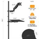 suptek Mobile Desk Workstation with Monitor Mount for up to 32" Screen