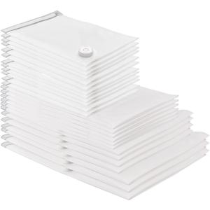 25 Pack Vacuum Storage Bags, Vacuum Sealed Storage Bags (3Jumbo/4Large/6Medium/6Small/6Roll), Space Saver Bag for Clothes, Blanket, Duvets, Pillows, Bedding,Comforters, Travel (Air Pump Not Included)