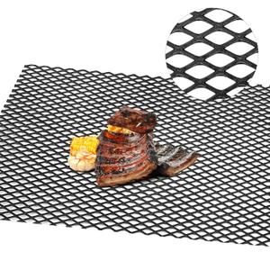 Gisafai 7 Gauge 1'' x 1/2'' Steel Expanded Metal Sheet Flattened Metal Mesh Sheet Steel Mesh for BBQ Grill Smokers, Black(1 Piece,48 x 36 Inches)