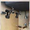 Undermount Kitchen Sink Brackets for Narrow Cabinet, Sink Support Repair Kit with Black Coating, Spacing Saving Brackets, 4 PCS
