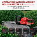 Cordless Hedge Trimmer with Rotatable Handle for Milwaukee M18 Battery, 52cm Brushless Motor Trimmers Battery Powered, Electric Hedge Trimmer Cordless Bush Trimmers for Garden(Battery Not Included)