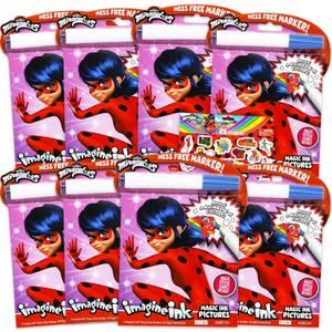 Miraculous Ladybug Party Favors for Boys, Girls - Bundle Includes 8 Imagine Ink Coloring Books for Kids and Stickers Ladybug Party Favors Bulk Set