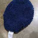 Shaggy Chenille Bathroom Toilet Lid Cover, Ultra Soft Plush Seat Covers, Fluffy Absorbent, 19x21 Inches, Standard Toilet Lids for Bathroom Machine Wash & Dry, Navy Blue