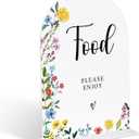 2 x Acrylic Wedding Signs Food Please Enjoy Sign, 6x8" Floral Themed Arch Acrylic Dessert Table Decor, Love Is In Bloom & Baby In Bloom Decorations for Baby Shower Bridal Shower Engagement, (Assorted )
