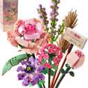 Mini Bricks Flower Bouquet Building Sets, 547 PCS DIY Unique Decoration Home, Artificial Flowers for Ages 8-12 Years Old Girl, Adults Gift