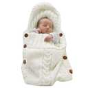 XMWEALTHY Newborn Baby Wrap Swaddle Blanket Knit Sleeping Bag Sleep Sack Stroller Wrap for Baby(Beige) (0-6 Month)