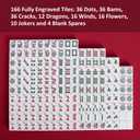 Jongyance American Mahjong Tile Set with Blue Carrying Bag, 166 White Tiles, 4 Rack with Pushers, Mahjong Set with Accessories