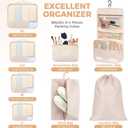 BAGAIL 9 Set Packing Cubes with Packing List Luggage Packing Organizers for Travel Accessories (Cream)