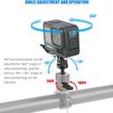 Forevercam Bike Handlebar Mount for Gopro Hero 13/12/11/10/9/8/Insta360/AKASO/DJI Osmo Aluminum Motorcycle Handlebar Mount 360Rotation Ball Head Gimbal
