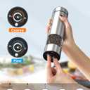 innhom Electric Salt Grinder Pepper Grinder Battery Operated Stainless Steel Pepper Mill Automatic Salt and Pepper Grinder with Adjustable Coarseness, 1 Pack