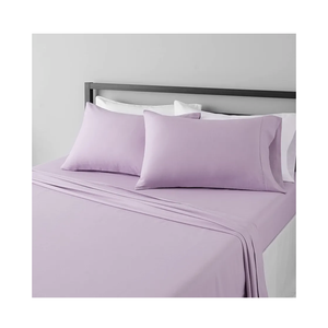 Amazon Basics Lightweight Super Soft Easy Care Wrinkle-Free Microfiber 4-Piece Bed Sheet Set with 14-Inch Deep Pockets, Full, Frosted Lavender, Solid
