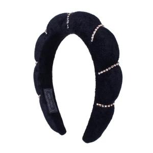 Black Crystal Puff Headband- Pack Of 3