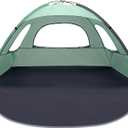 WhiteFang Beach Tent Anti-UV Portable Sun Shade Shelter for 3/4/6/8 Person, Extendable Floor with 3 Ventilating Mesh Windows Plus Carrying Bag, Stakes and Guy Lines (Mint Green)