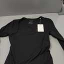 REORIA Women's Basic Lightweight Layering Sexy Slim Square Neck Long Sleeve Bodysuit Tops (Large, Black)