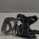 No Pull Harness with A Free Heavy Duty 5ft Leash for Medium Large Dog Adjustable Reflective Oxford Easy Control (L (Neck: 18"-25.5", Chest: 24.5"-33"), Black Harness+Leash)