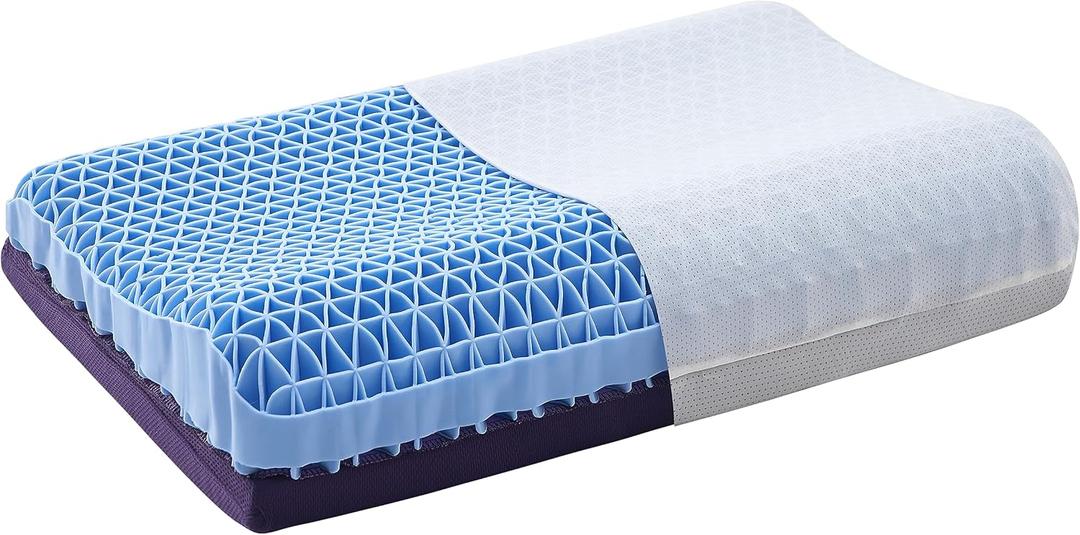 Berklan Pillow for Sleeping with Adjustable Booster 100% Elastic Grid Ergonomic Supportive Neck Oversized Pillow for Hot Sleepers, Large