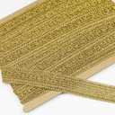 Hollow Lace Trim Polyester Braided Ribbon 10 Yards 35mm Wide Lace Trim for Sewing Crafts Clothing Curtains Accessories Lampshade Home DIY Decoration (Gold, 35mm Wide)