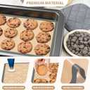 Silicone Baking Mat Set of 6, Nonstick Pastry Mat, Reusable Macaron Silicone Baking Mats & Round Pizza Mat, Cookie Baking Supplies for Macaroons, Pizza (Gray02)