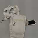 linmaya Water Bottle Carrier Bag for Stanley Cup 40 oz with Phone Holder Pockets,Neoprene Water Bottle Cross-Body Bag with Adjustable Shoulder & Hand Strap Stanley Cup Accessories (Creamy White)